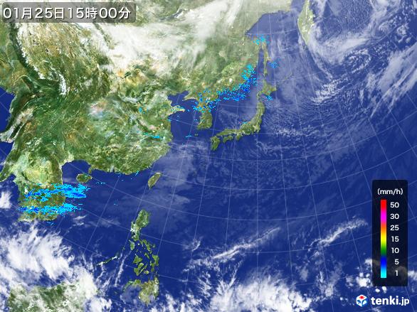 実況天気図(2017年01月25日)