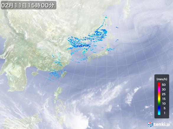 実況天気図(2017年02月11日)