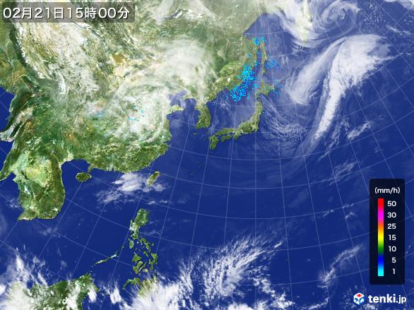 実況天気図(2017年02月21日)