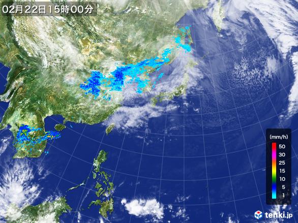 実況天気図(2017年02月22日)