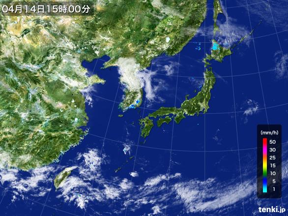 実況天気図(2017年04月14日)