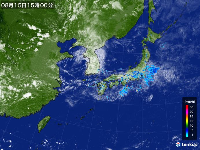 実況天気図(2017年08月15日)