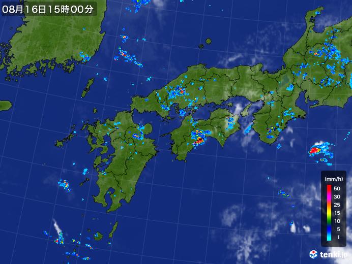 実況天気図(2017年08月16日)