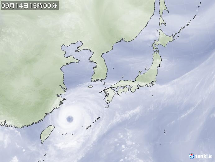 実況天気図(2017年09月14日)
