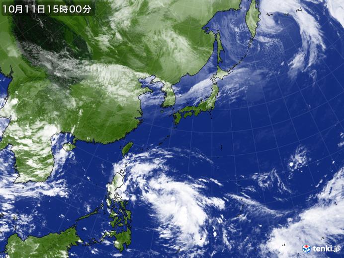 実況天気図(2017年10月11日)