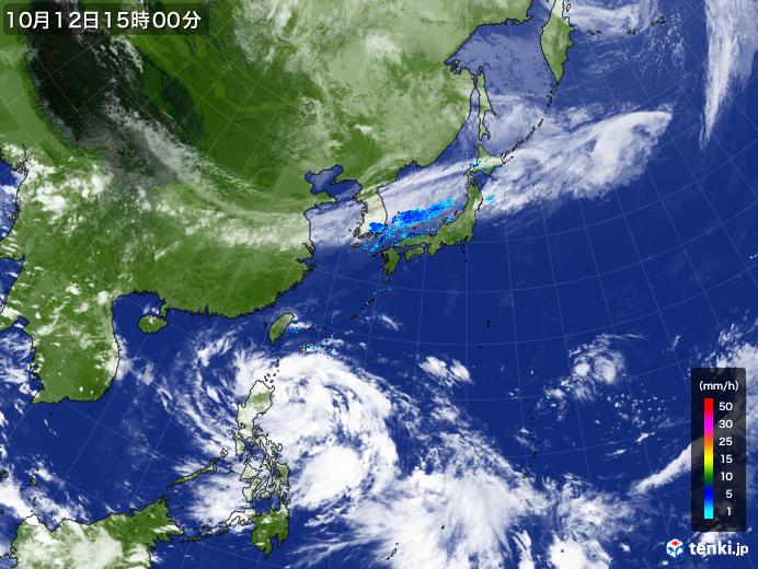実況天気図(2017年10月12日)
