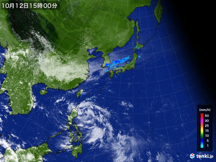実況天気図(2017年10月12日)