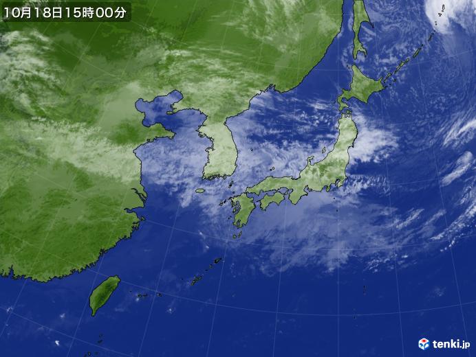 実況天気図(2017年10月18日)