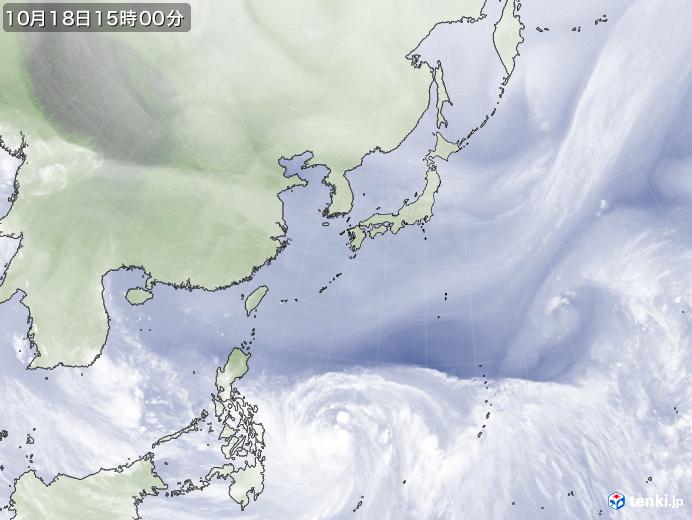 実況天気図(2017年10月18日)