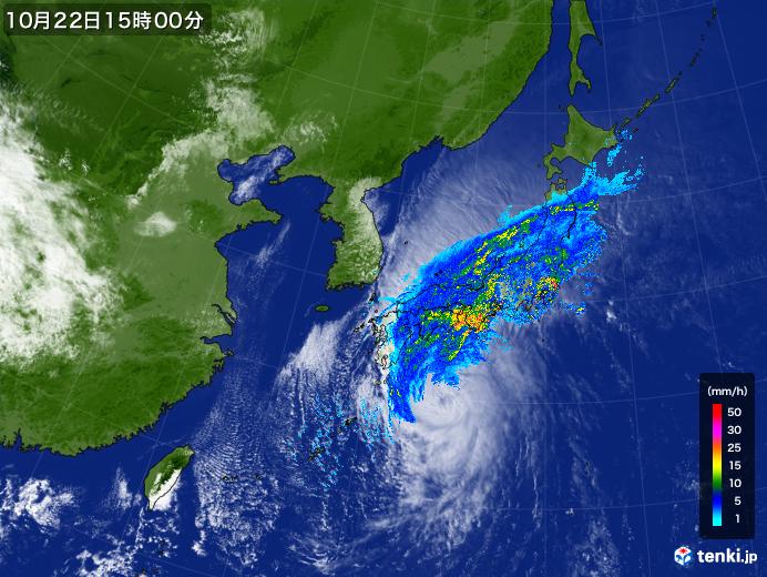 実況天気図(2017年10月22日)