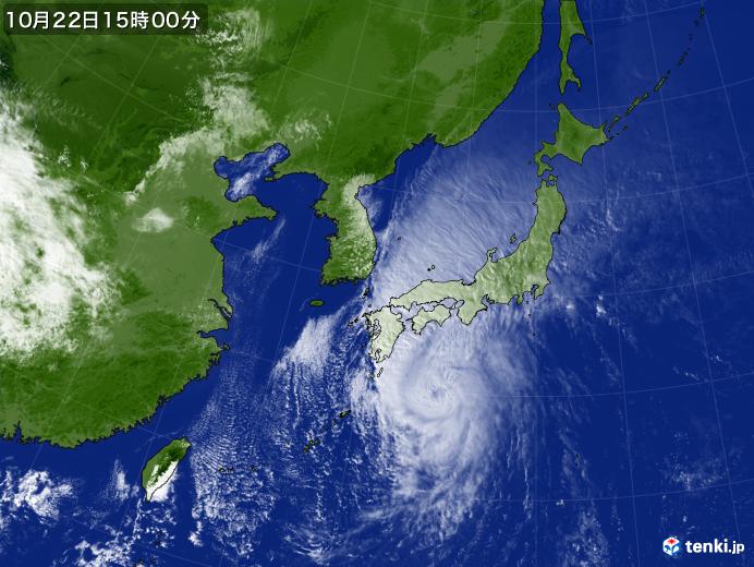 実況天気図(2017年10月22日)