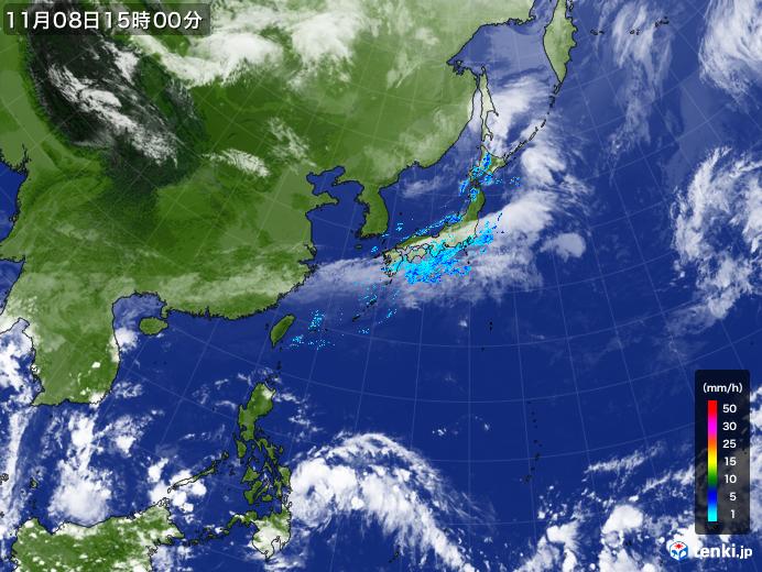 実況天気図(2017年11月08日)