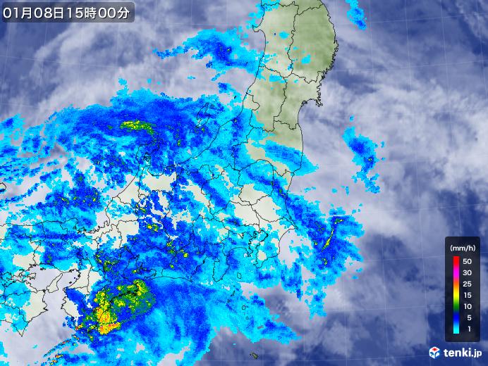 実況天気図(2018年01月08日)