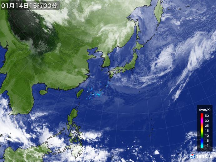 実況天気図(2018年01月14日)