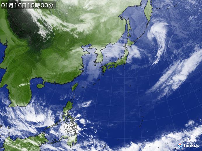 実況天気図(2018年01月16日)