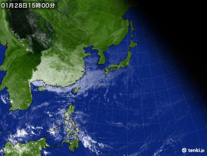 実況天気図(2018年01月28日)