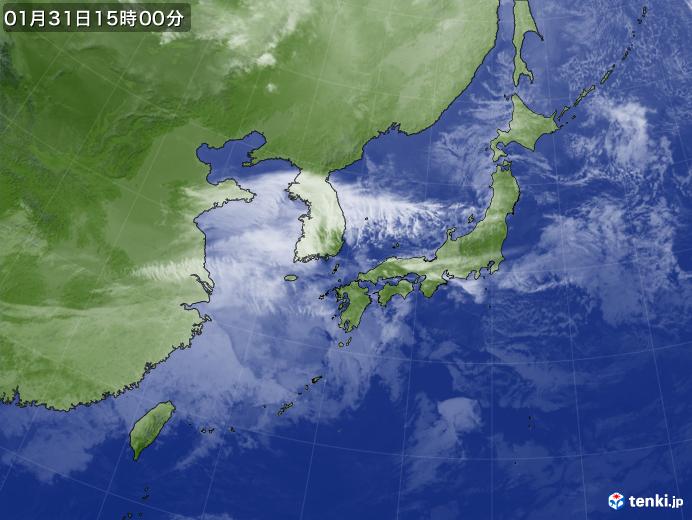 実況天気図(2018年01月31日)