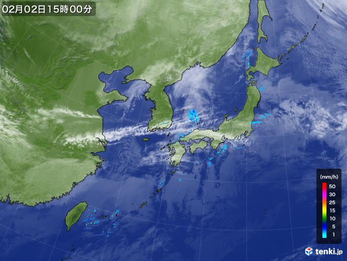 実況天気図(2018年02月02日)