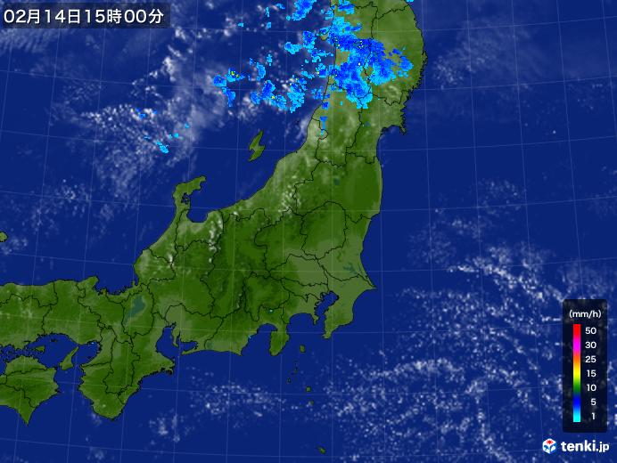 実況天気図(2018年02月14日)