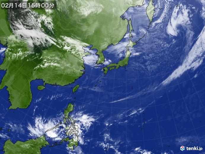 実況天気図(2018年02月14日)