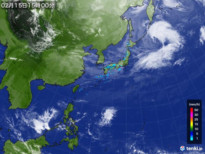 実況天気図(2018年02月15日)
