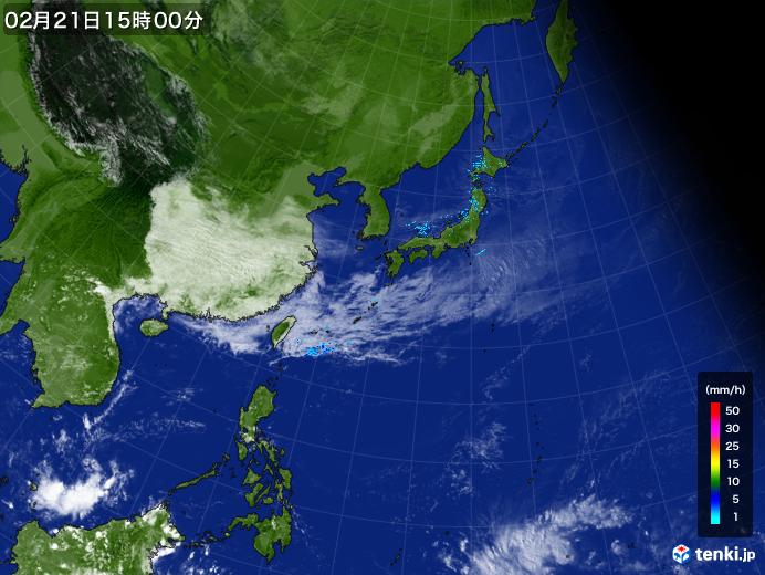 実況天気図(2018年02月21日)