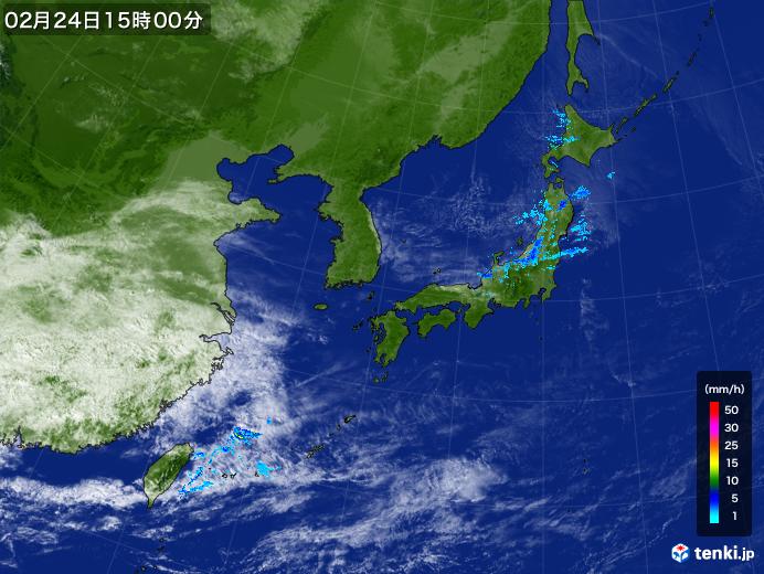 実況天気図(2018年02月24日)