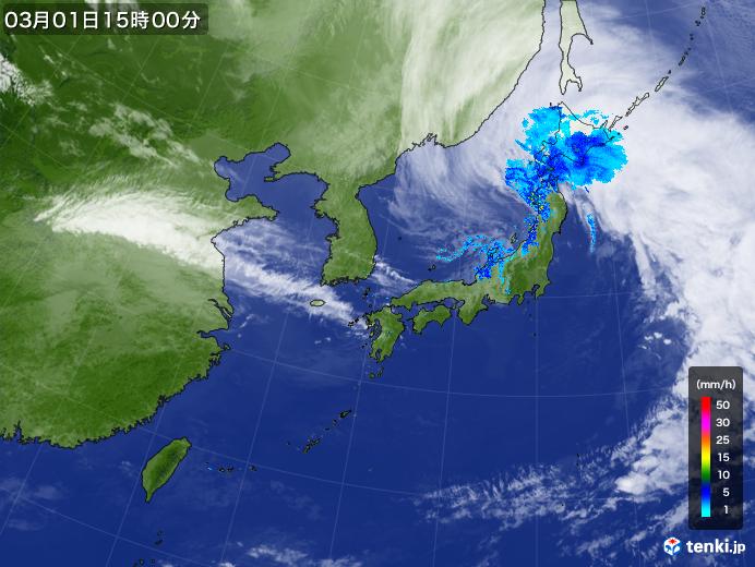 実況天気図(2018年03月01日)