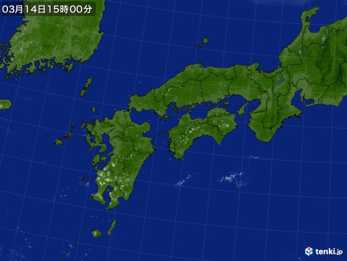 実況天気図(2018年03月14日)