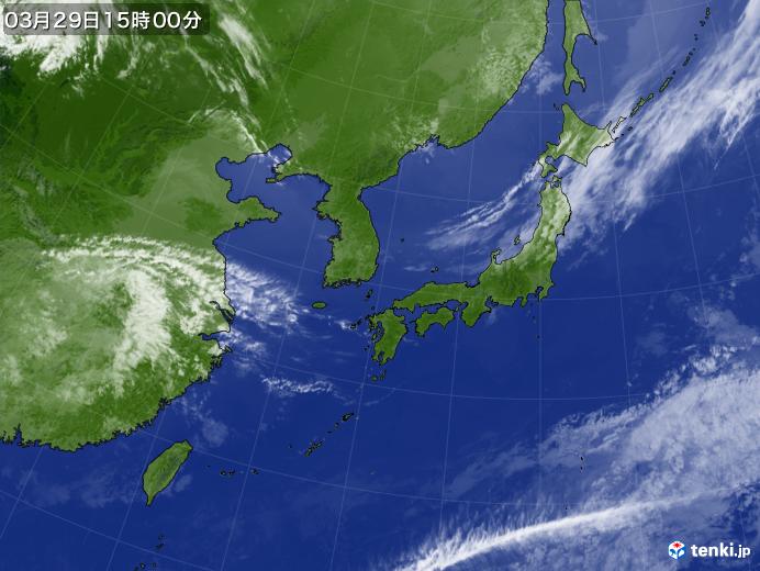 実況天気図(2018年03月29日)