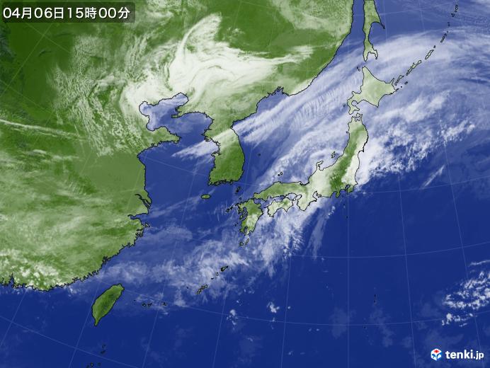 実況天気図(2018年04月06日)