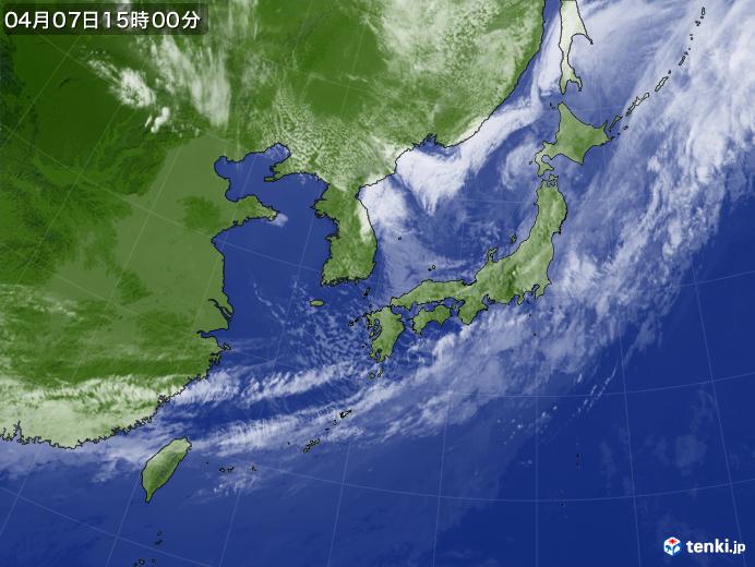 実況天気図(2018年04月07日)