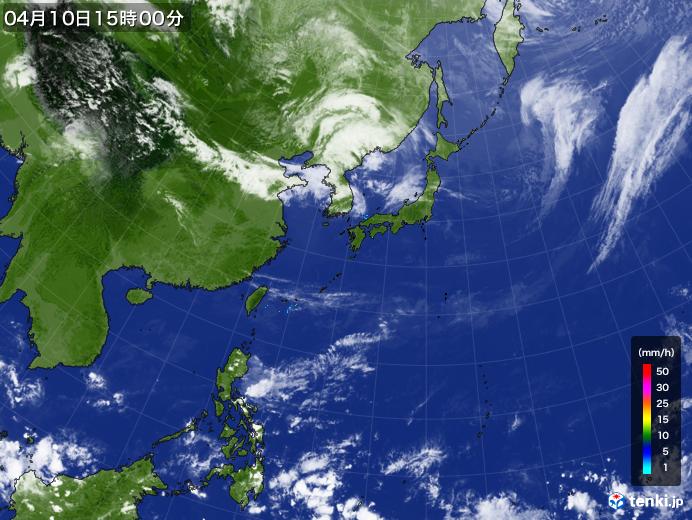 実況天気図(2018年04月10日)