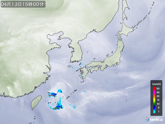 実況天気図(2018年04月13日)