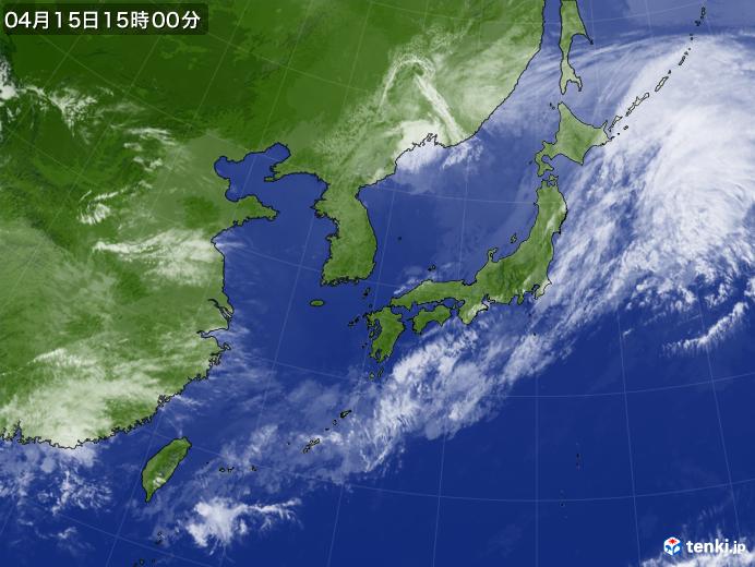 実況天気図(2018年04月15日)