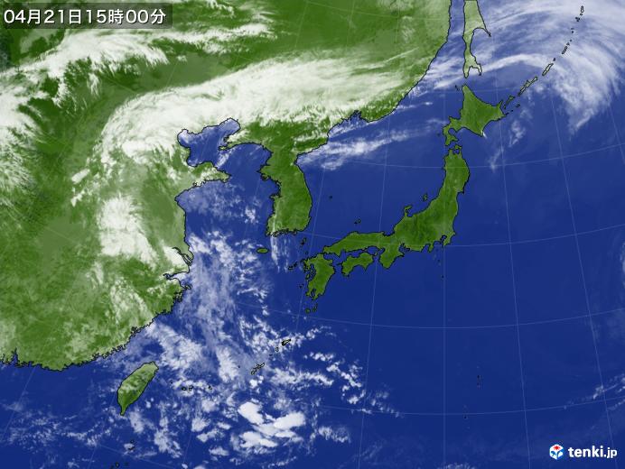 実況天気図(2018年04月21日)