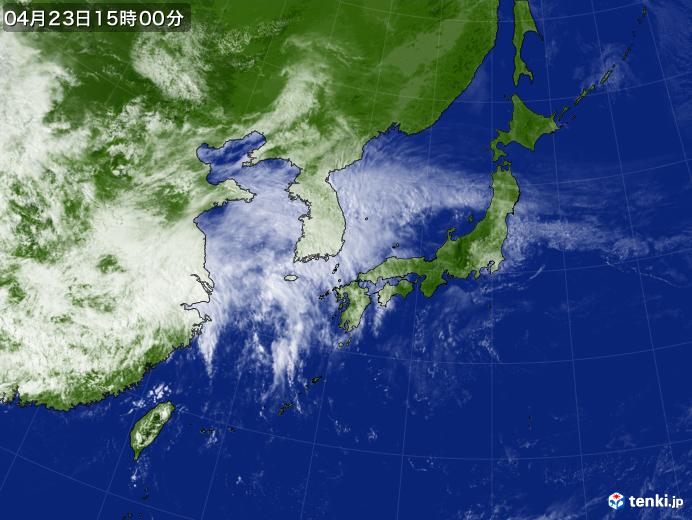 実況天気図(2018年04月23日)