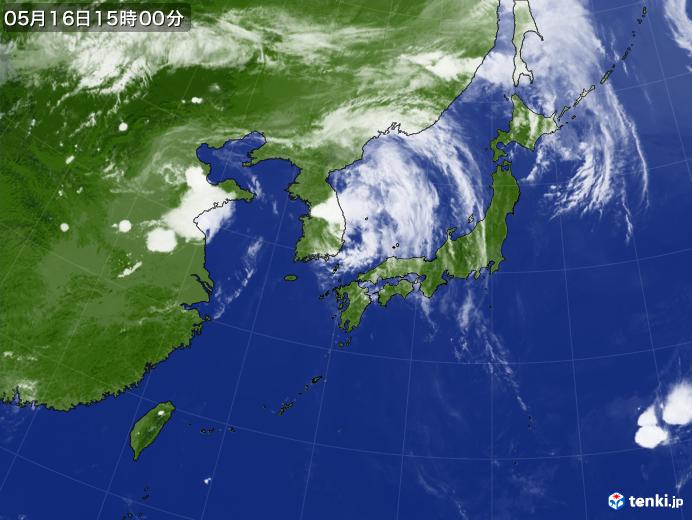 実況天気図(2018年05月16日)