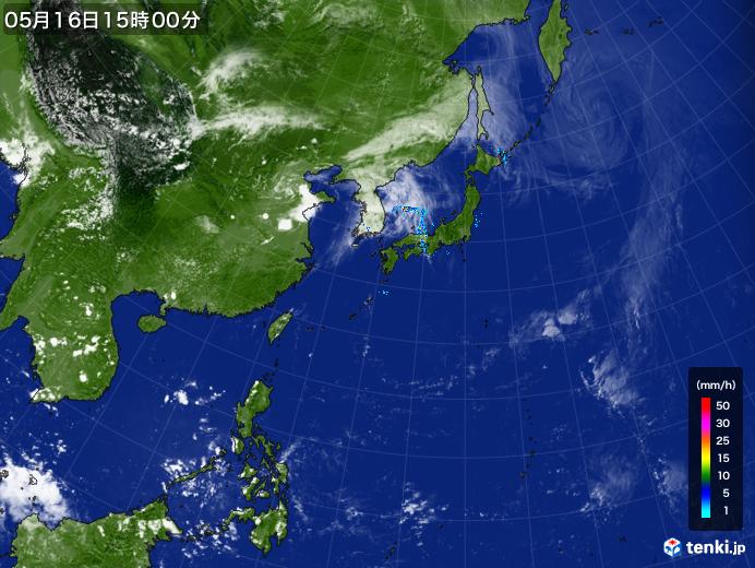実況天気図(2018年05月16日)