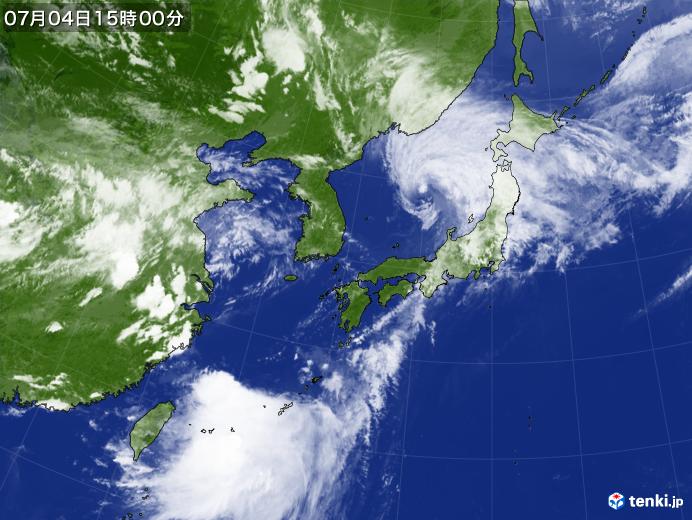 実況天気図(2018年07月04日)