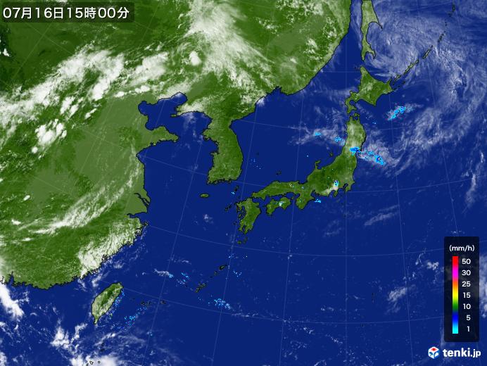 実況天気図(2018年07月16日)