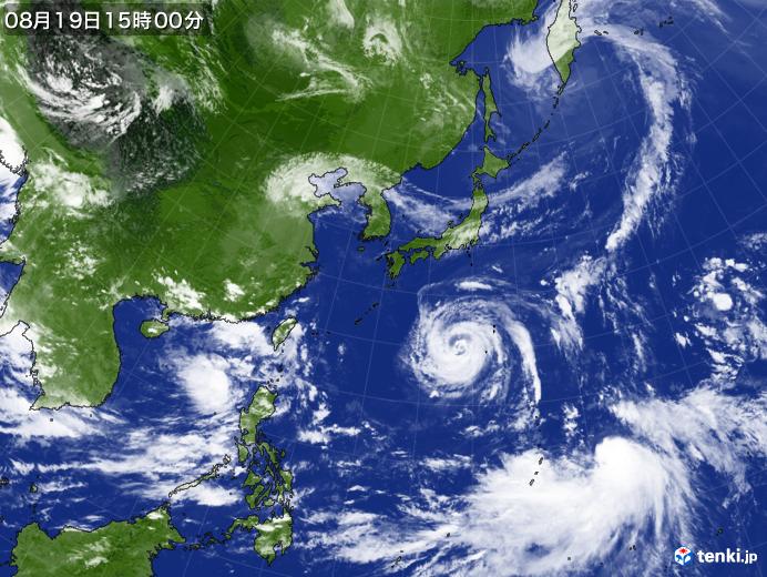 実況天気図(2018年08月19日)