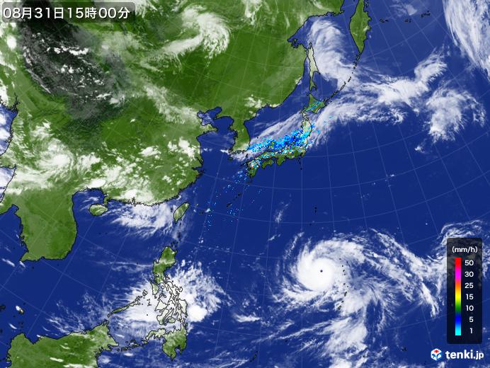 実況天気図(2018年08月31日)