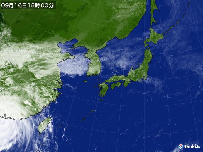 実況天気図(2018年09月16日)