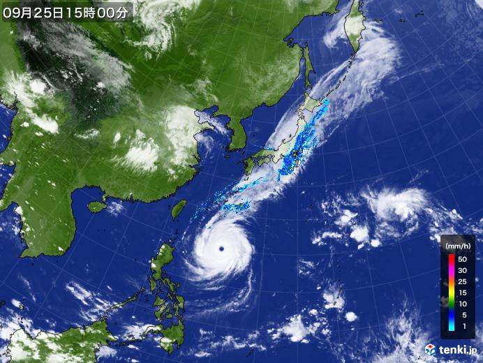 実況天気図(2018年09月25日)