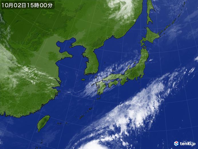 実況天気図(2018年10月02日)