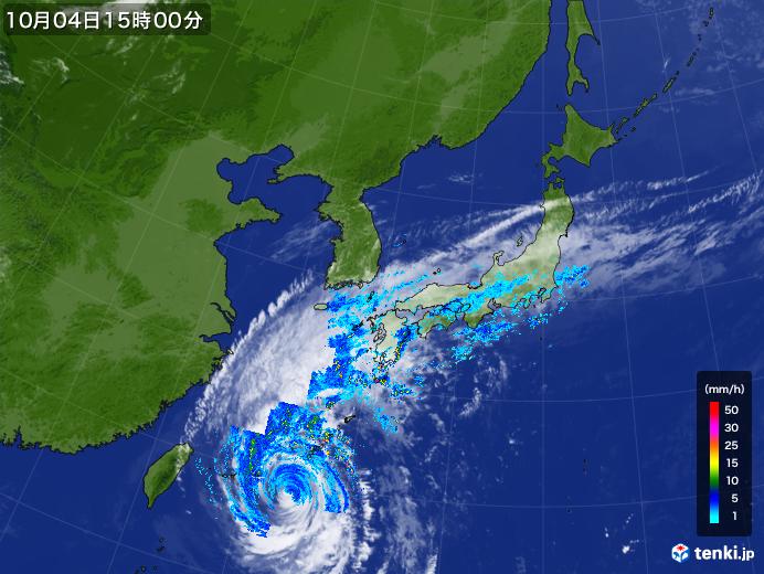 実況天気図(2018年10月04日)