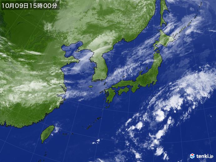 実況天気図(2018年10月09日)