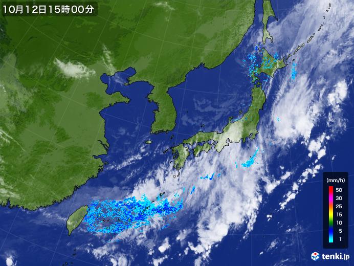 実況天気図(2018年10月12日)