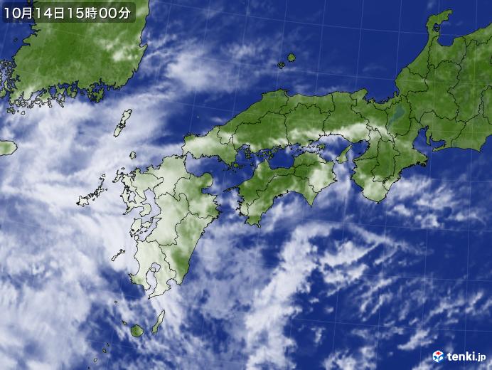 実況天気図(2018年10月14日)